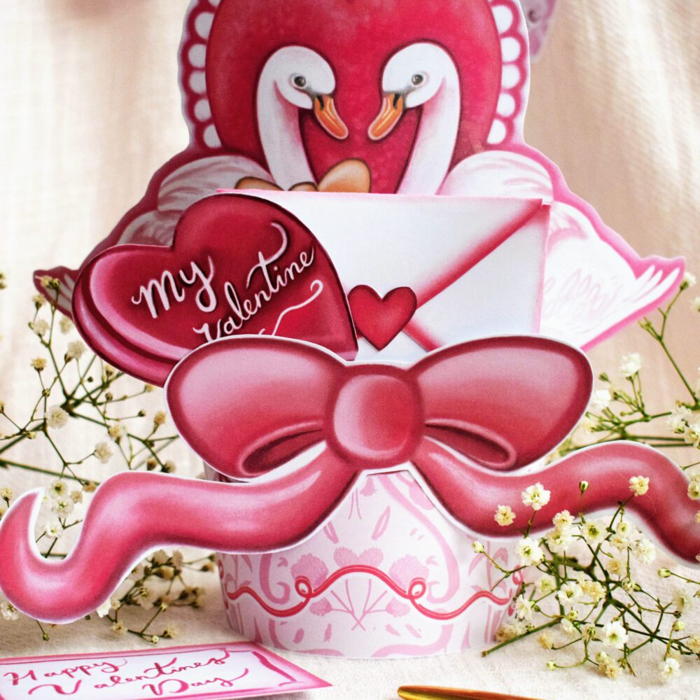 Swan Love Valentine's Card – Printable